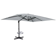 IDMarket - Ombrellone CALVI inclinabile a 360°, grigio chiaro 3x4 M con copertura