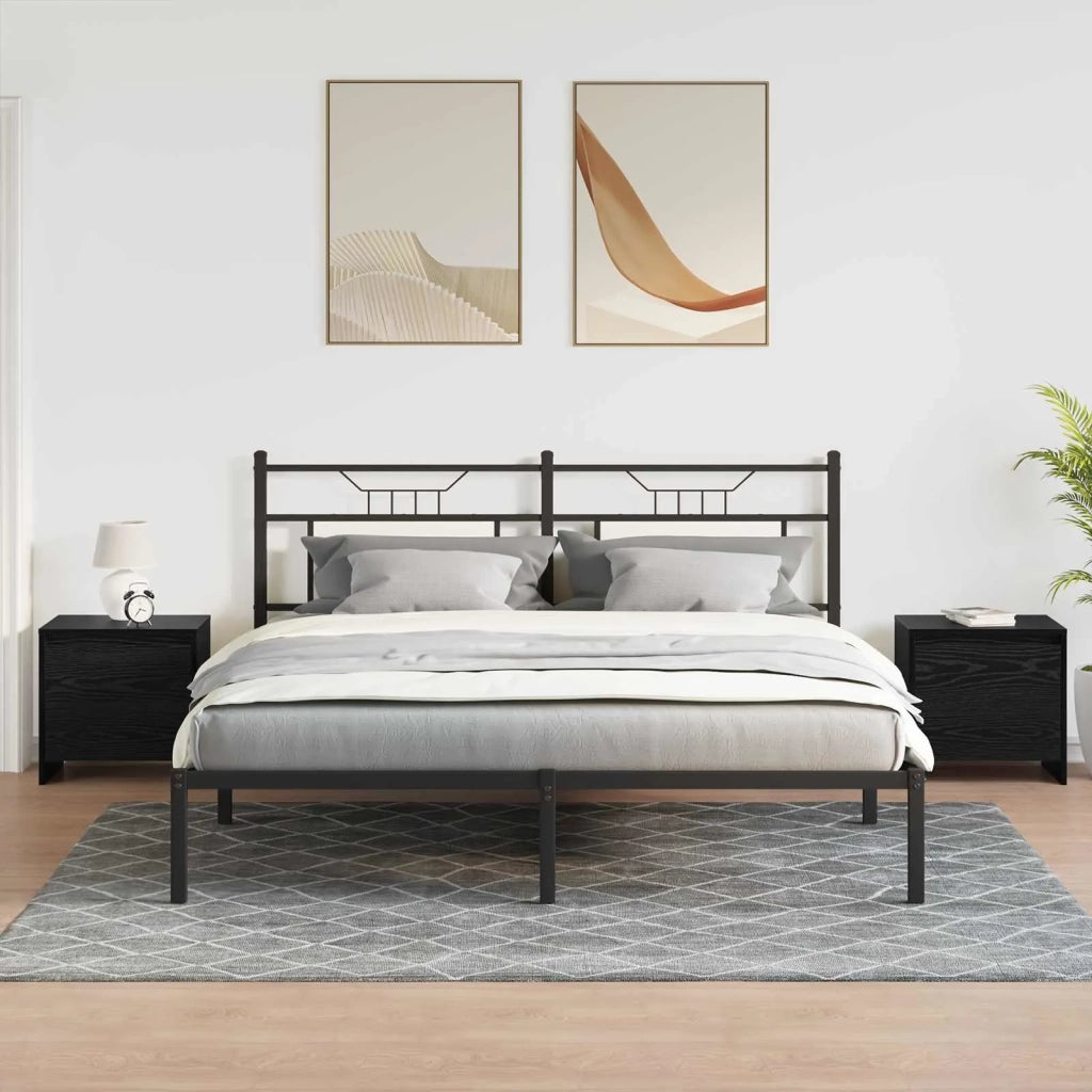 Armadio da Notte Rovere Nero 45 x 34 x 44,5 cm