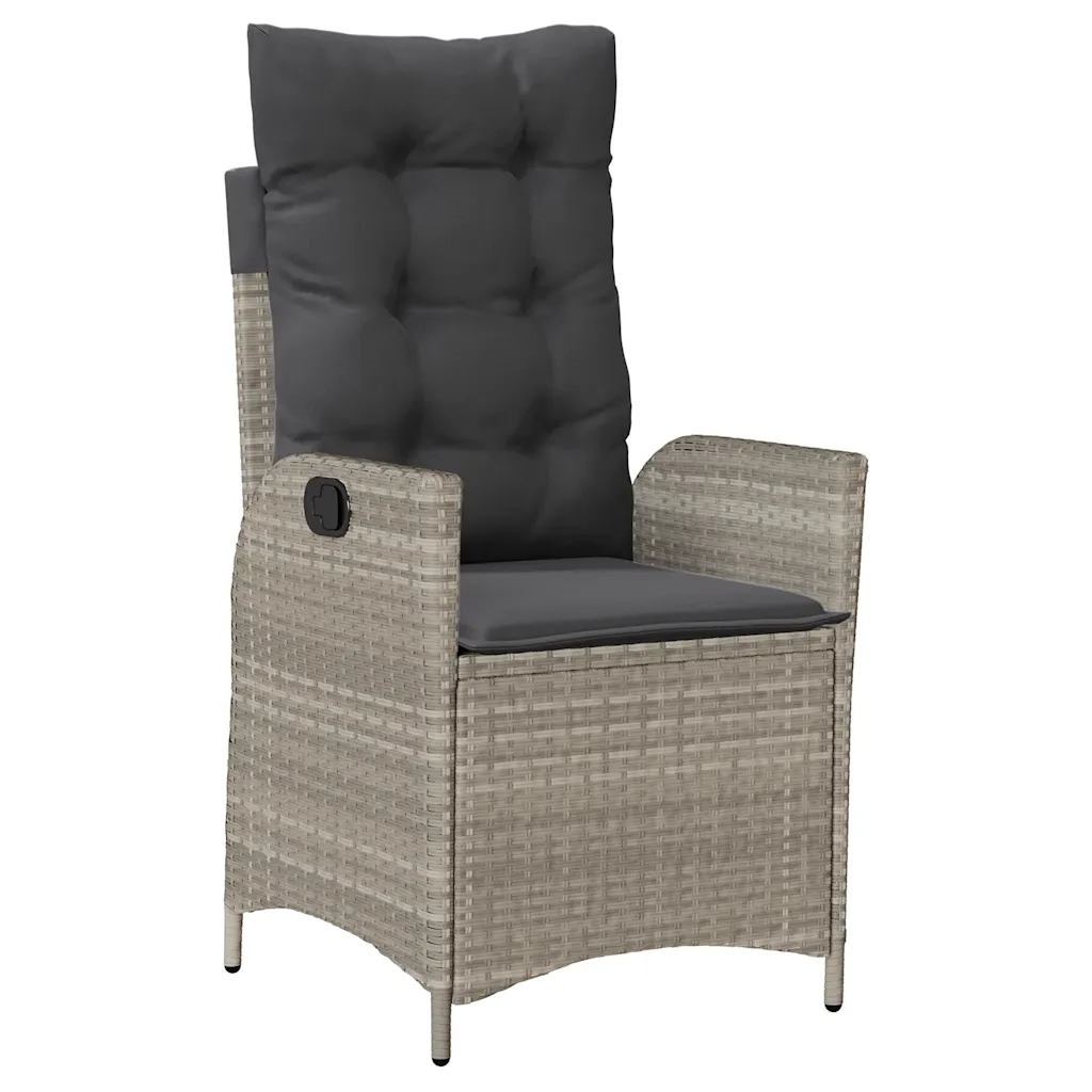 Set da Bistrò 3 pz con Cuscini Grigio Chiaro in Polyrattan 365278