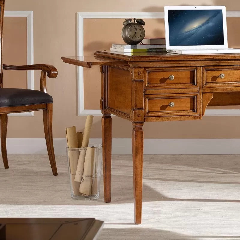 Scrivania classica 5 cassetti 2 tiretti in legno elite 130x70x78 - Mobili 2G