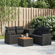 Set di divani 6 pz Nero Rattan sintetico e Acciaio 3447451