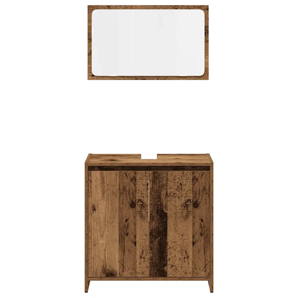 Set Mobili da Bagno 4 pz Legno Antico in Legno Multistrato 3328555