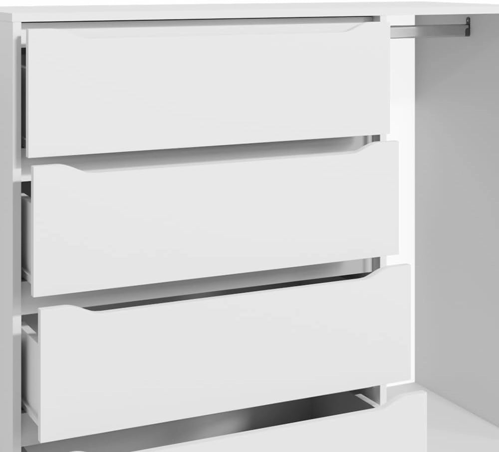 Cassettiera per camera da letto Ruben, Bianco, 48 x 101.9 cm, per riporre abiti e oggetti di uso quotidiano