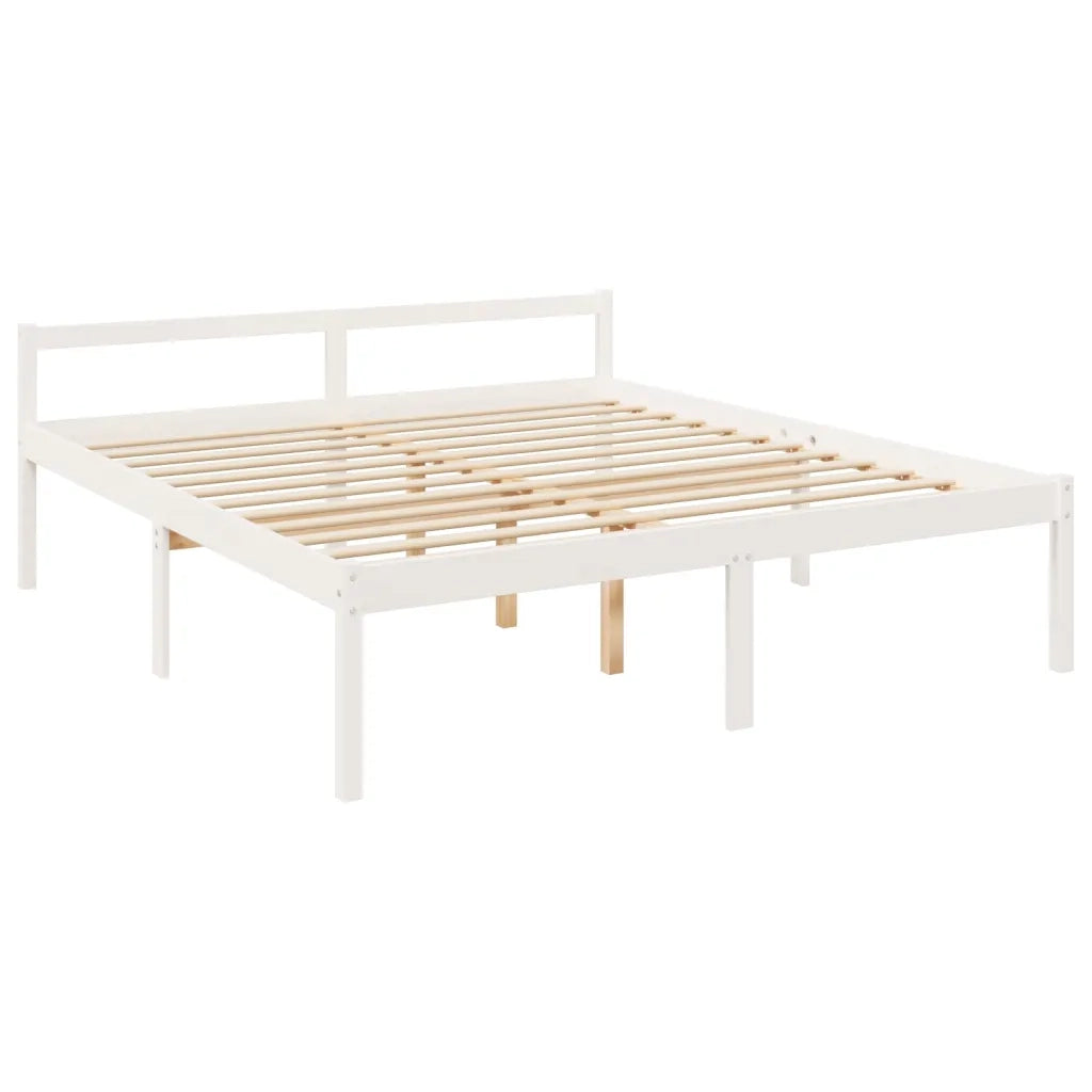 Letto per Anziani Bianco 180x200 cm Super King Legno di Pino 810630