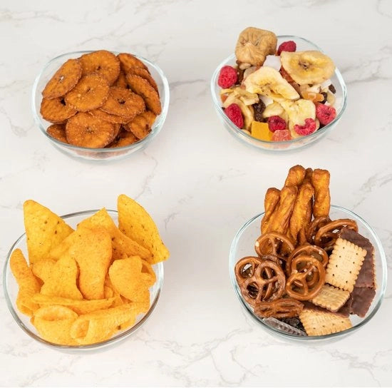 Set di Piatti Dessert in Vetro da 12, 310ml, Libero da Piombo, Piatti Stabili in Vetro, Bicchieri per Dessert, Piatti per Pudding, Piatti per Dessert in Vetro, Piatti per Frutta, Piatti per Salsa, Bicchieri per Dessert