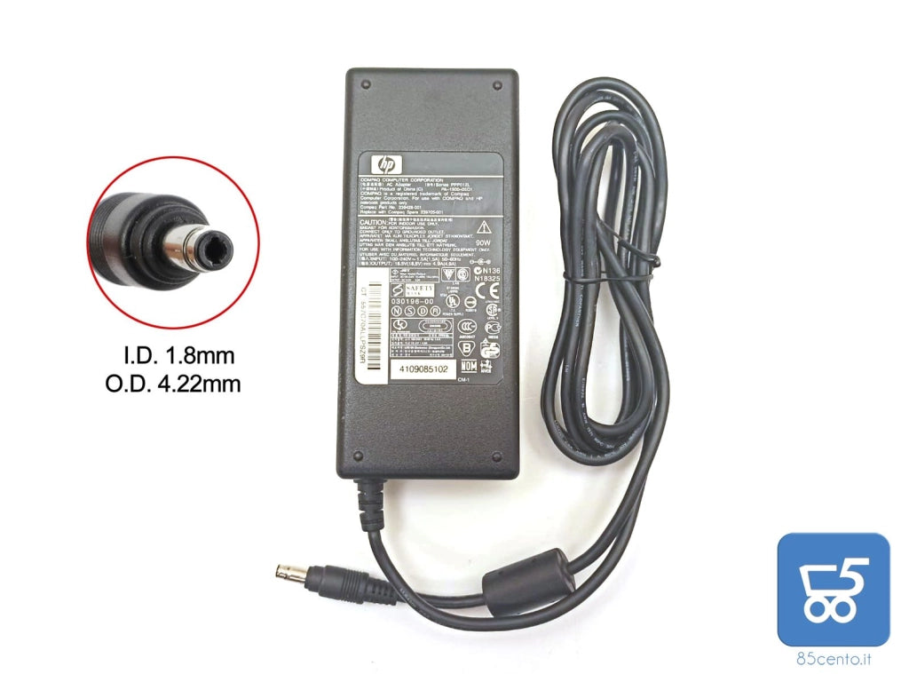 Alimentatore originale HP PPP012L 90W 18.5V 4.9A Adattatore AC Compaq PA-1900-05C1 Usato 