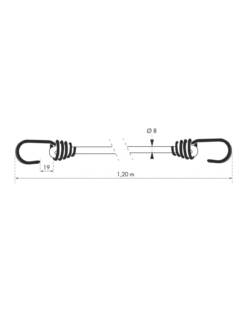Set di 2 tenditori elastici con gancio Ø 8 mm x 1,2 m, arancioni – THIRARD