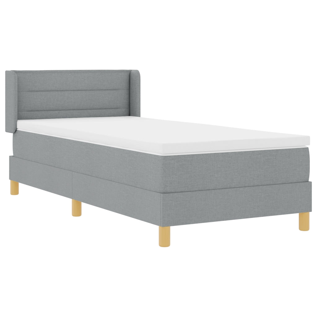 Letto con Sommier e Materasso Grigio Chiaro 80x200 cm Tessuto