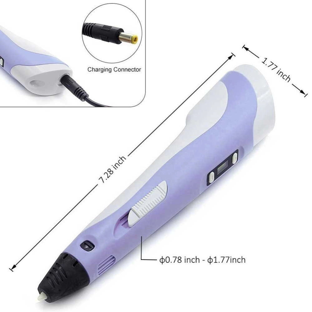 Trade Shop - Penna 3d Per Disegni Tridimensionali Stampa Stereoscopica Con Set Di 3 Filamenti -