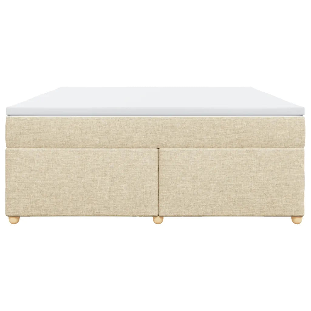 Giroletto a Molle con Materasso Crema 180x200 cm in Tessuto