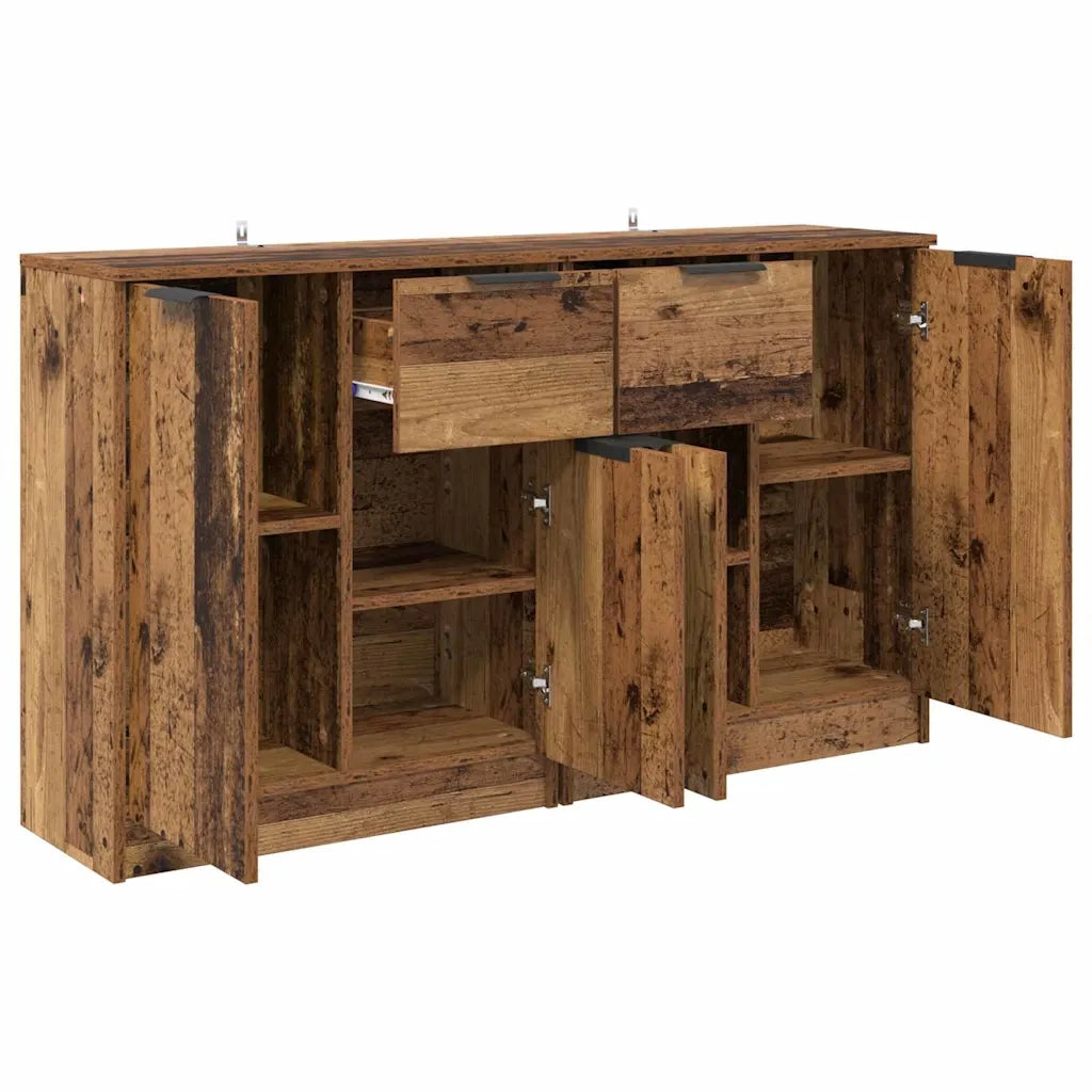 Credenza | Sideboards con cassetto 2 pcs Legno vecchio 60 x 30 x 70 cm