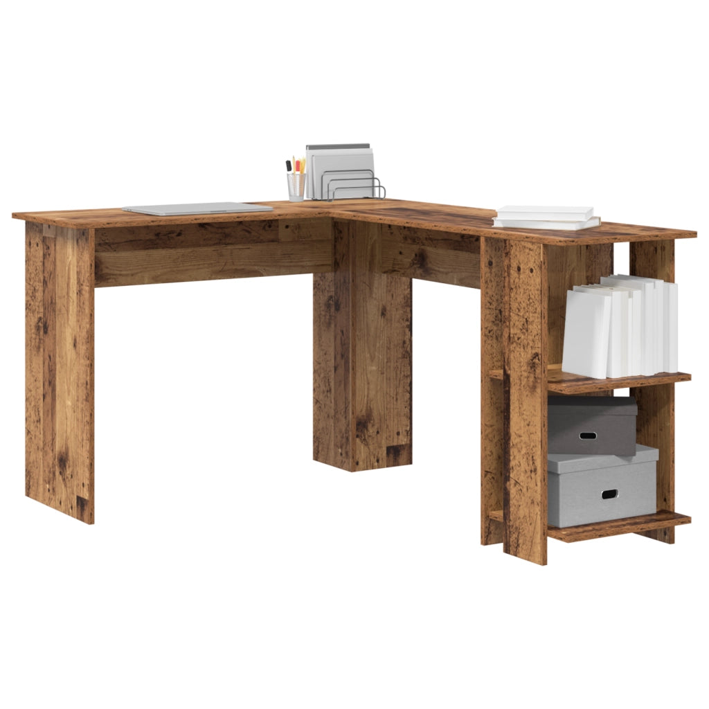 Scrivania Angolare Marrone Legno Vecchio MDF Medio