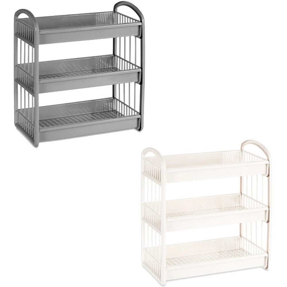 Trade Shop - Scaffale Multiuso In Plastica A 3 Ripiani Struttura Smontabile Per Organizzare Spazi Casa -