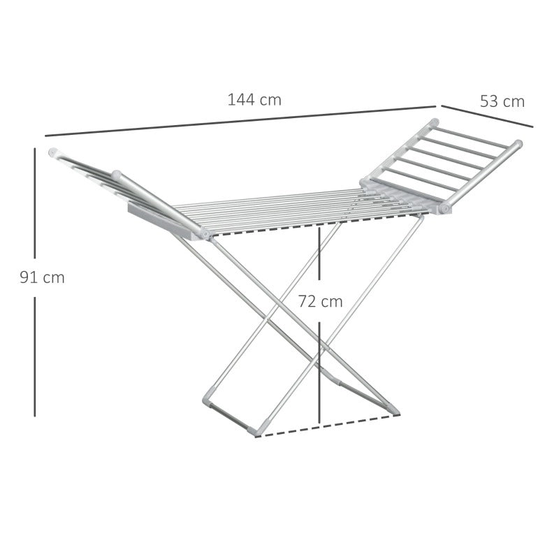 Stendibiancheria elettrico pieghevole 230 W in alluminio
