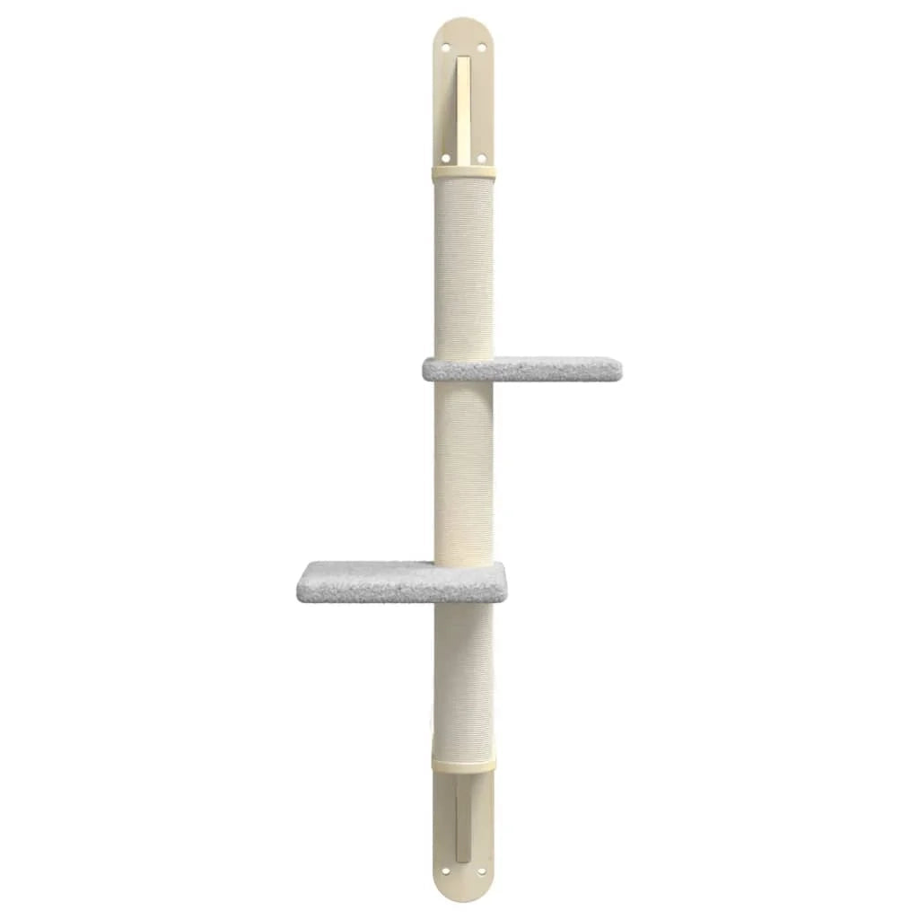 Albero per gatti mobile torre arrampicata giocattolo graffio tiragraffi arrampicata piattaforma a parete con tiragraffi chiaro 108 cm grigio 02_0022773