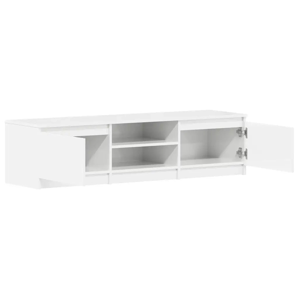 Mobile Porta TV-Credenza TV Bianco Lucido 140x40x35,5 cm Legno Multistrato
