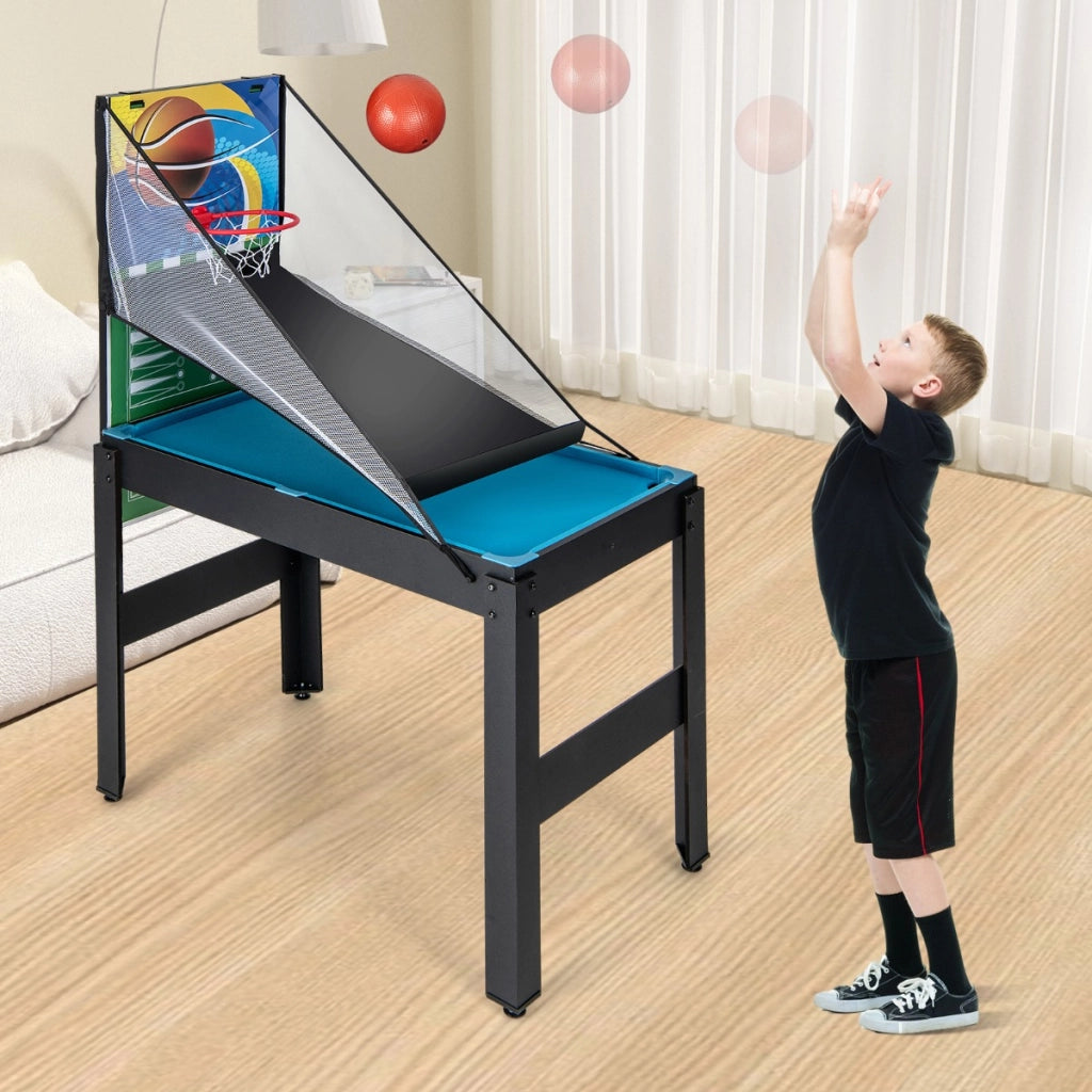 Set da tavolo da gioco combo 15-in-1, Kit di combinazione basket e calcetto con hockey biliardo ping pong bowling-Stanza dei giochi
