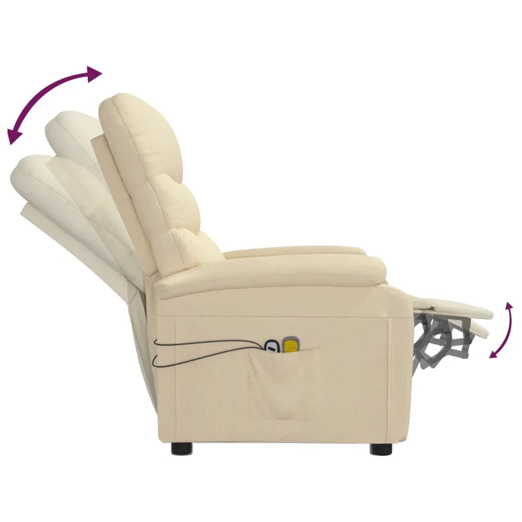 Poltrona Elettrica Massaggiante Crema in Tessuto cod mxl 31991
