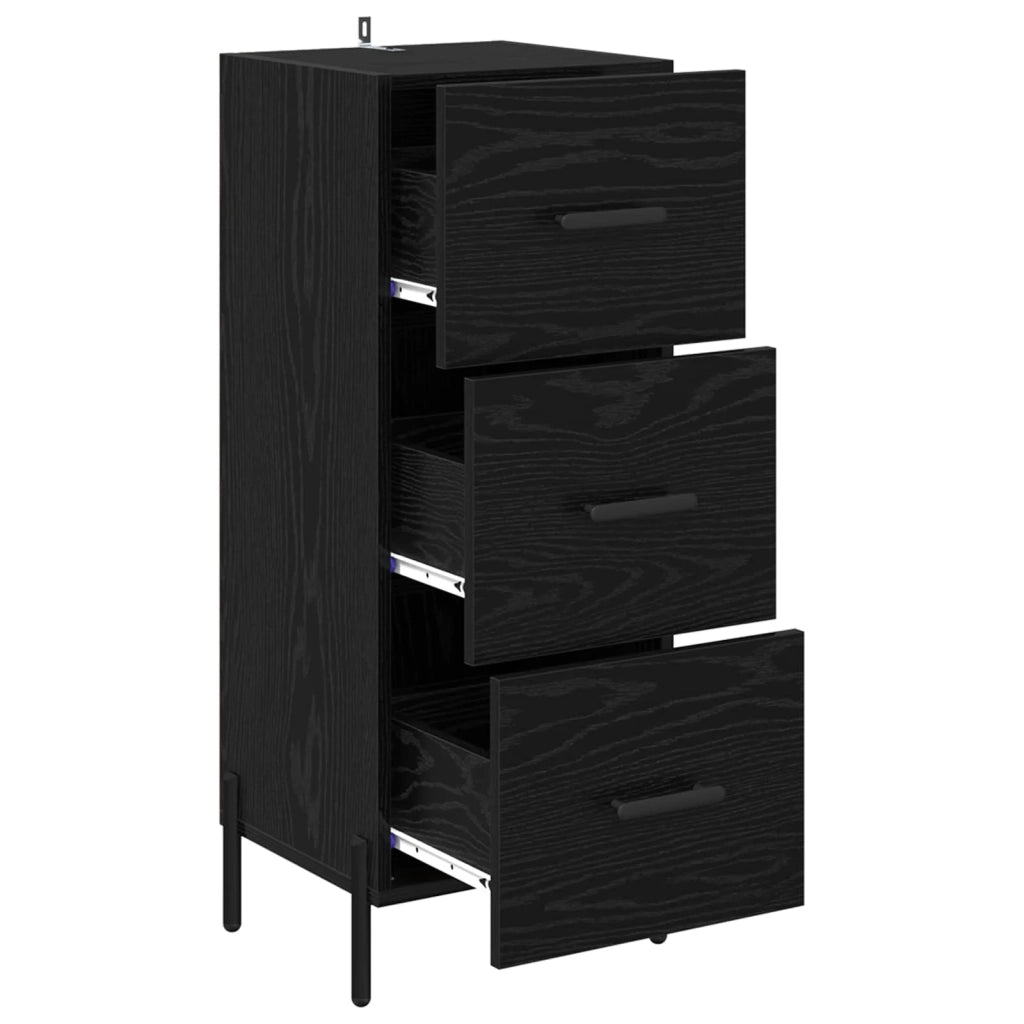 Credenza | Madia | Buffet da pranzo | Armadio da pranzo Rovere nero 34 x 34,5 x 90 cm Legno multistrato