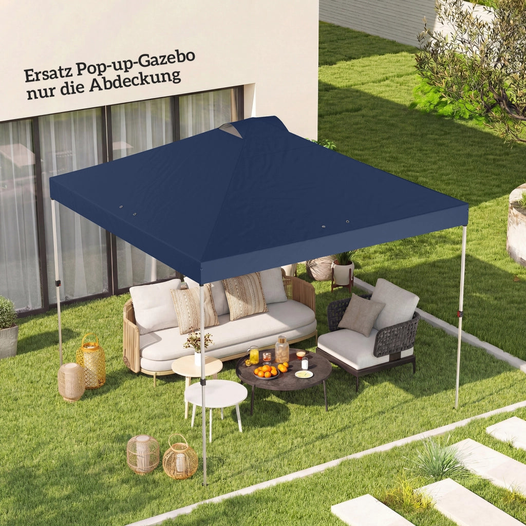 Copertura per gazebo 3x3 m UV50+ impermeabile blu ¨C zephmum ¨C 8 fori di drenaggio