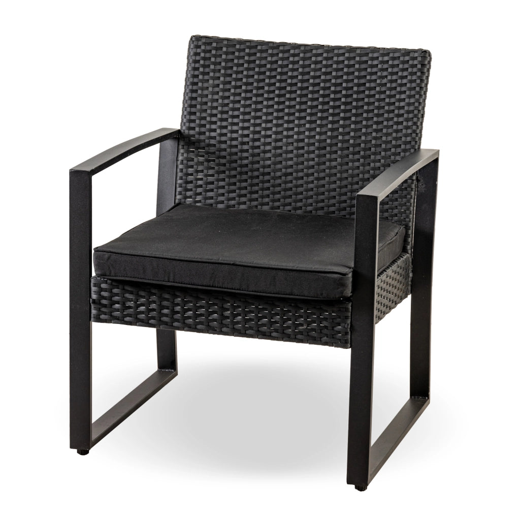 Salottino Da Esterno Set Bistrot Poltrone E Tavolino Elegante Telaio In Acciaio Tavolo Salotto Con Piano In Vetro Temperato Con 2 Sedie Con Comodi Cuscini Terrazzo Balcone Giardino Rivestimento Rattan