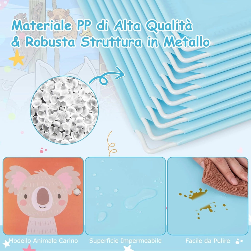 Guardaroba Portatile per Bambini, Armadio Guardaroba Modulare per Bambini con 8 Cubi, per Soggiorno, Camera da Letto, 75 x 35 x 145 cm (Blu)