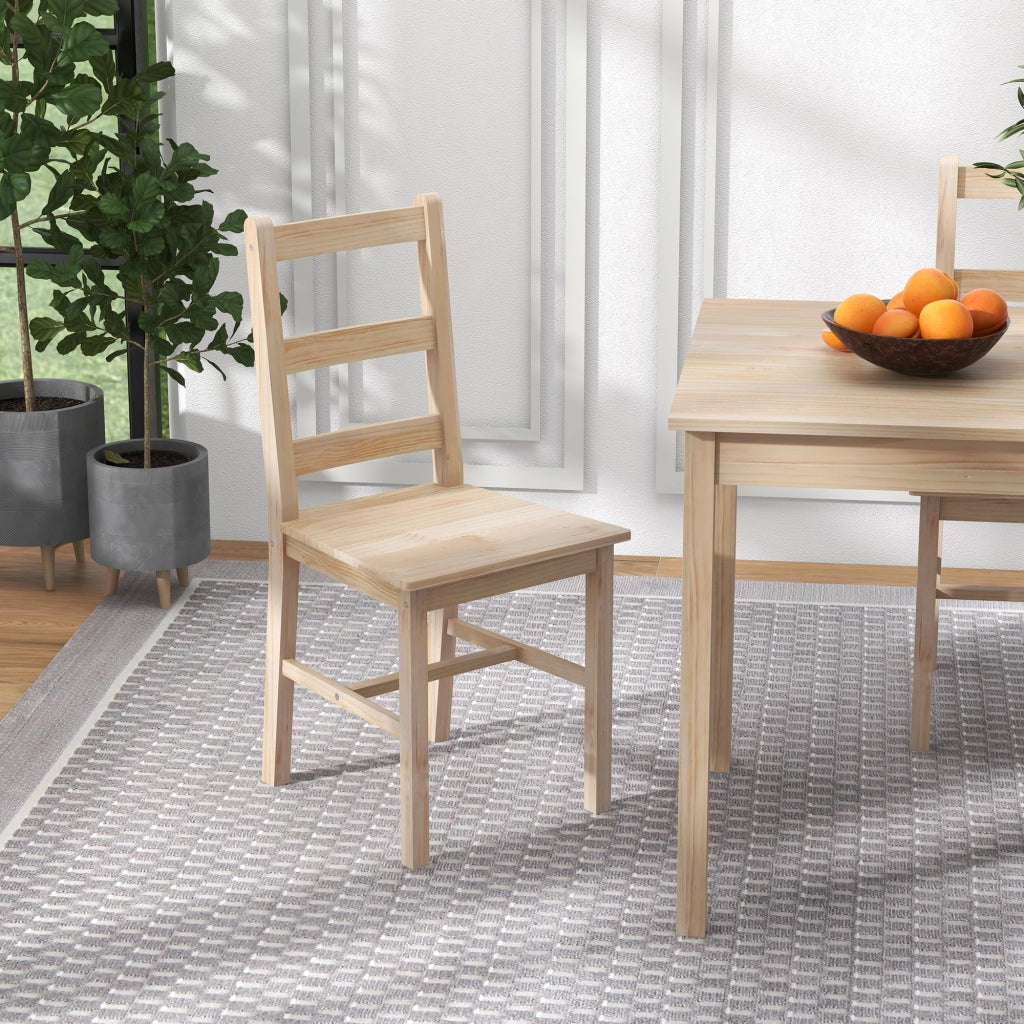 Set tavolo da pranzo con 4 sedie ¨C Xylo ¨C legno massello naturale 118x73x75 cm