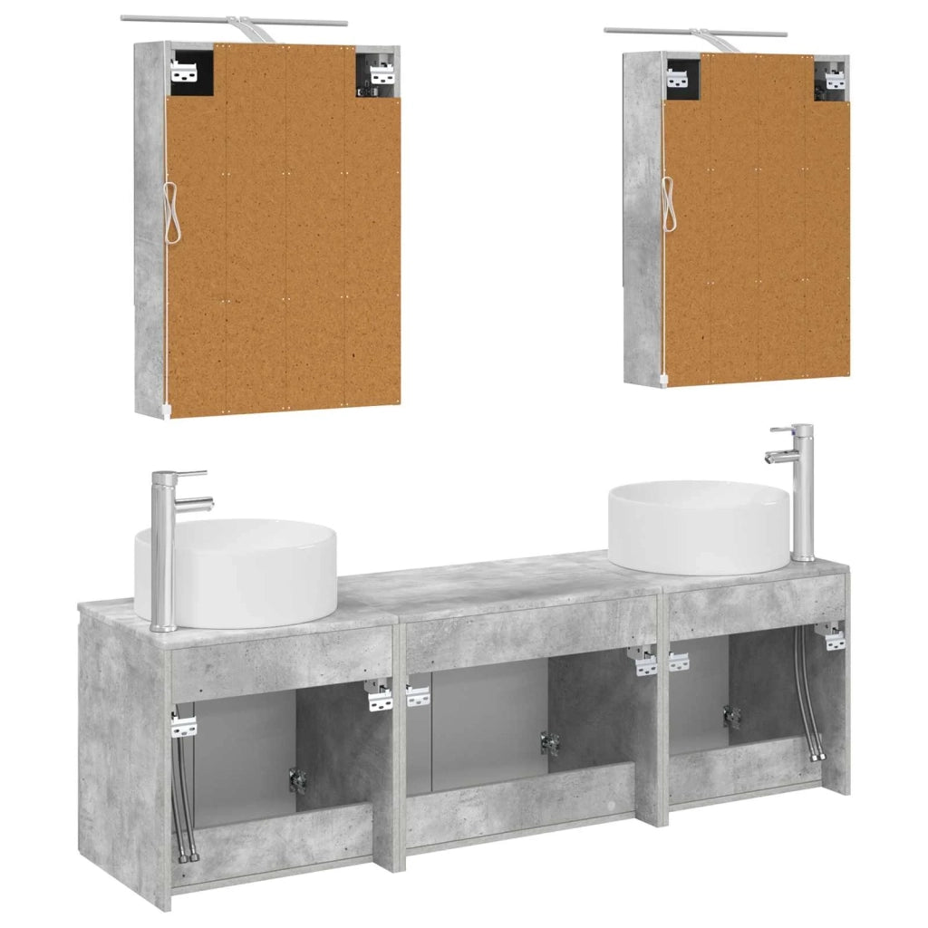 Set di Armadi da Bagno 5 pcs Grigio Cemento 3406562