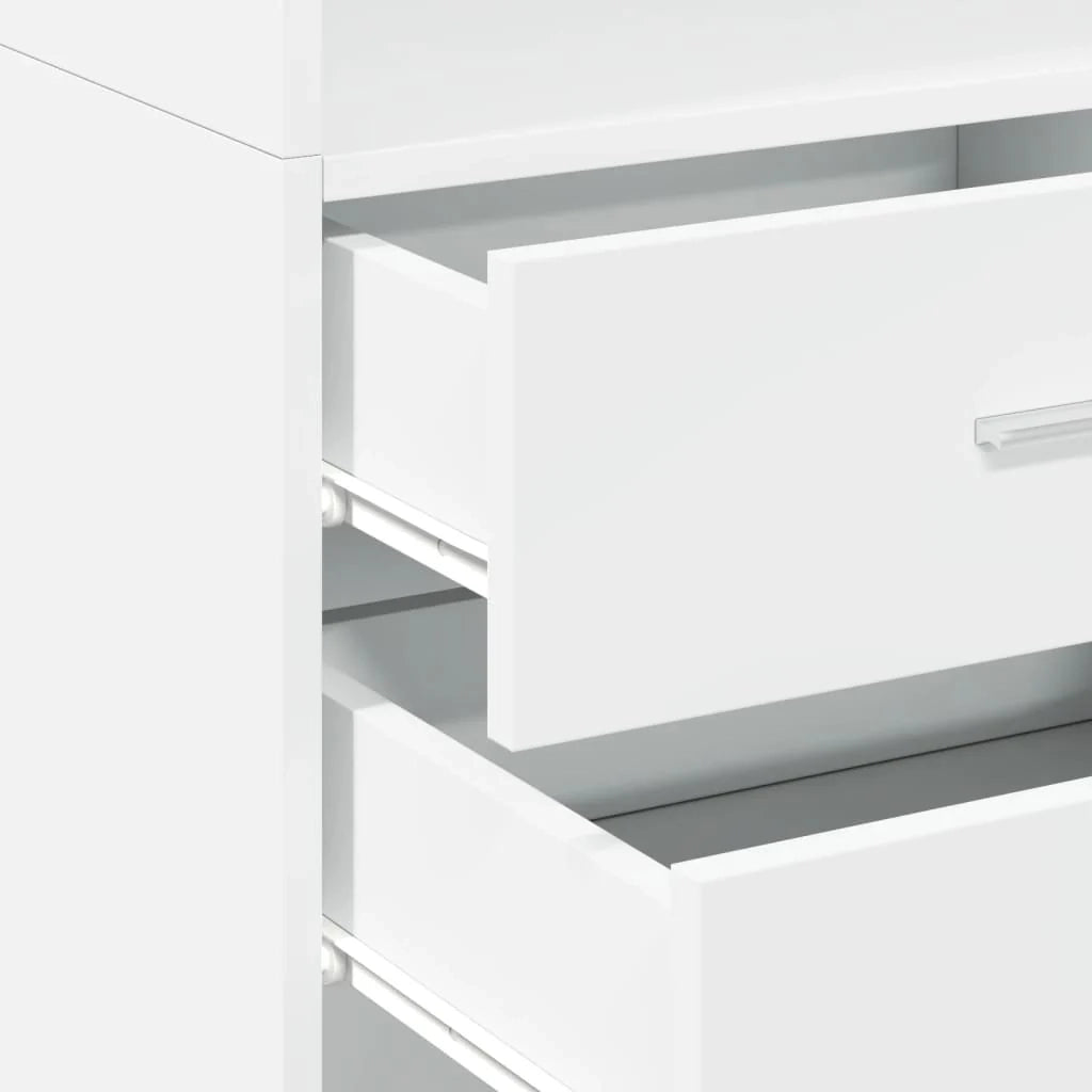 Buffet credenza cassettiera mobiletto mobile contenitore organizer cucina soggiorno salotto alto 45 x 42,5 x 185 cm legno ingegnerizzato bianco 02_0032456