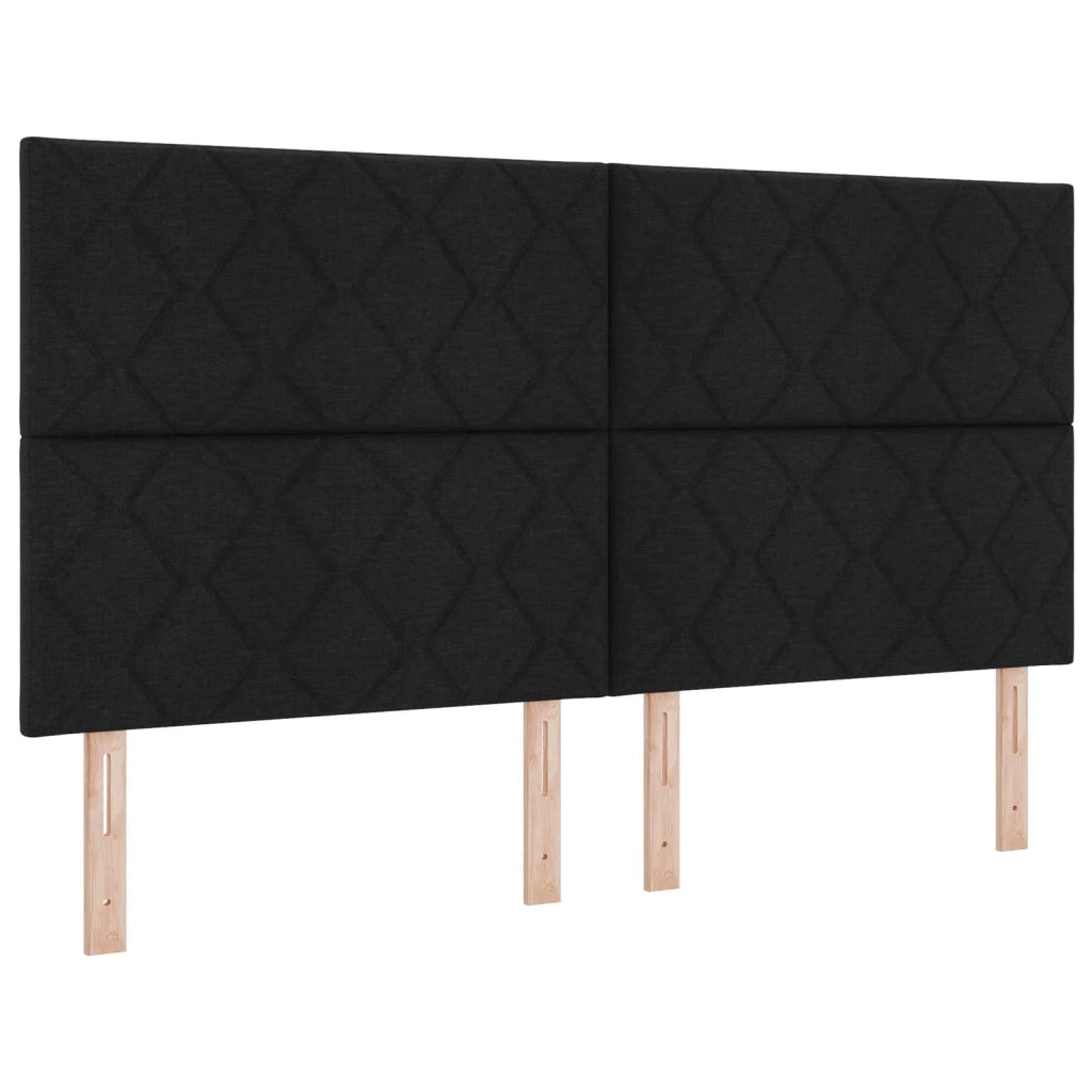 Letto Box Spring LED con Materasso Nero 160 x 200 cm Tessuto 3455649