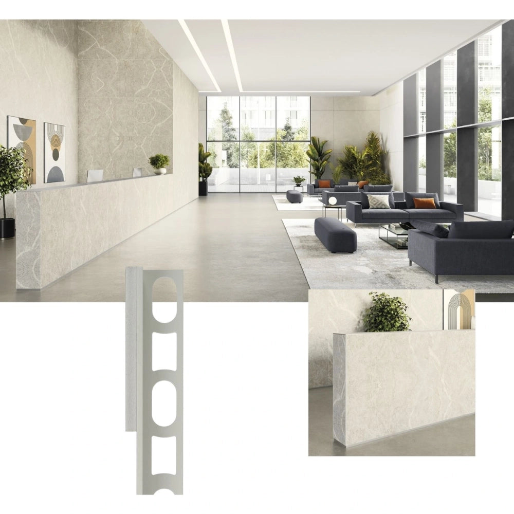 Profili in alluminio verniciato colore seta 134 a l per finitura parete proangle *** pezzi 5 pz, confezione 1