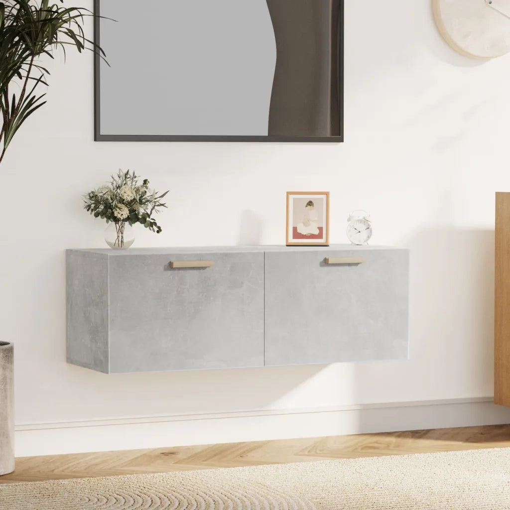 Mobile Pensile Grigio Cemento 100x36,5x35 cm Legno Multistrato 812946