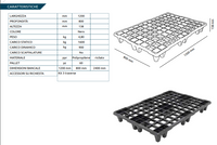Pallet in plastica (PPR), bancale Mis. 800 L x 1200 P x 138 H mm, piano forato, portata statica 1600 Kg, portata dinamica 900 Kg
