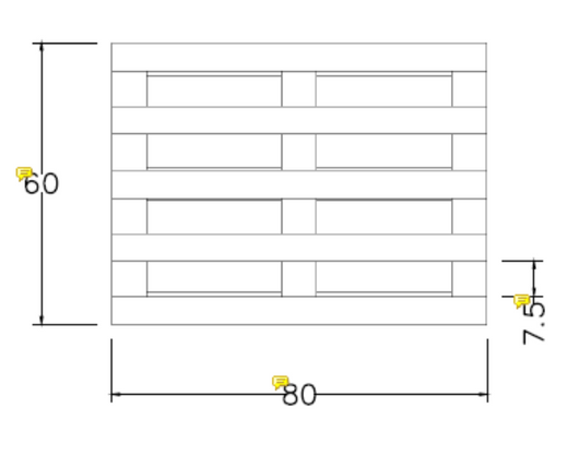 Pallet bancale monouso pedana in legno, 60 x 80 cm