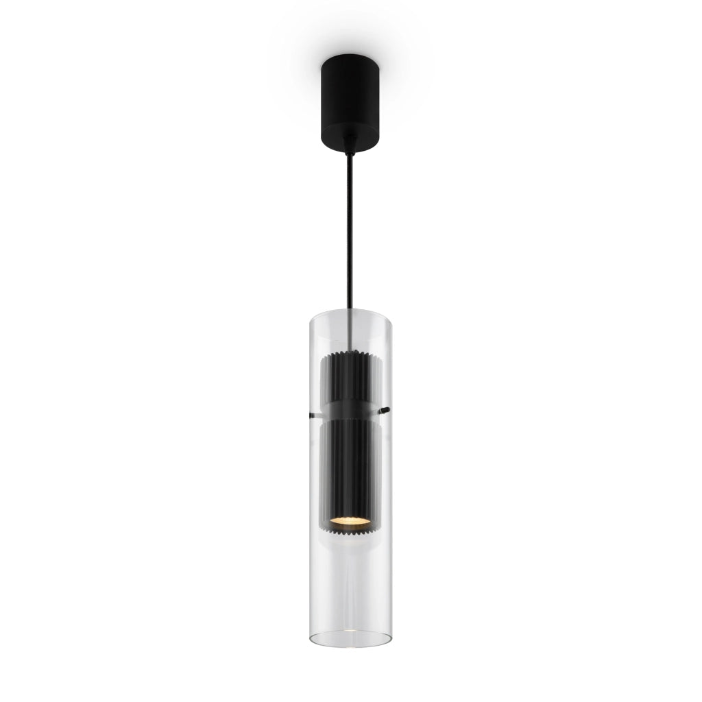 Maytoni Lampadario Sospensione Moderna Dynamics 1 luce GU10 nero alluminio vetro