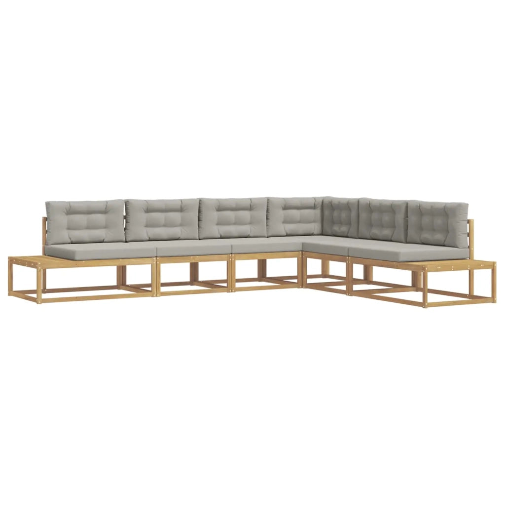 Set di divani da esterno Bianco 357 x 198,5 x 73 cm Poliestere