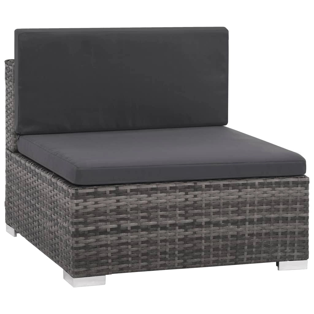Set di mobili da giardino mobili da esterno 6 pezzi con cuscini resina intrecciata grigia 02_0016861