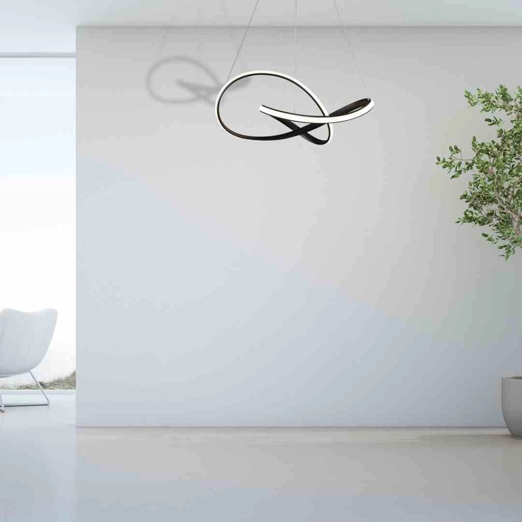 Lampadario sospeso LED Milagro Cappio Ø60 nero 36W 4000K