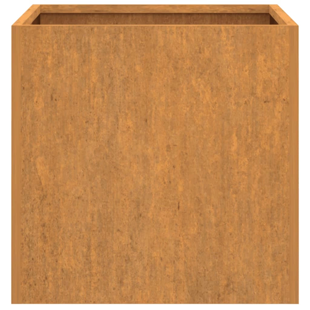 Fioriera rialzata per piante fiori giardino terrazze set da 2 32 x 30 x 29 cm acciaio corten marrone 02_0038934