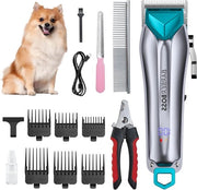 Tondeuse per animali domestici professionale senza fili per capelli spessi - set di cura animali - tondeuse per gatti per pelo lanoso - set di cura animali - tondeuse per animali domestici QR-9088