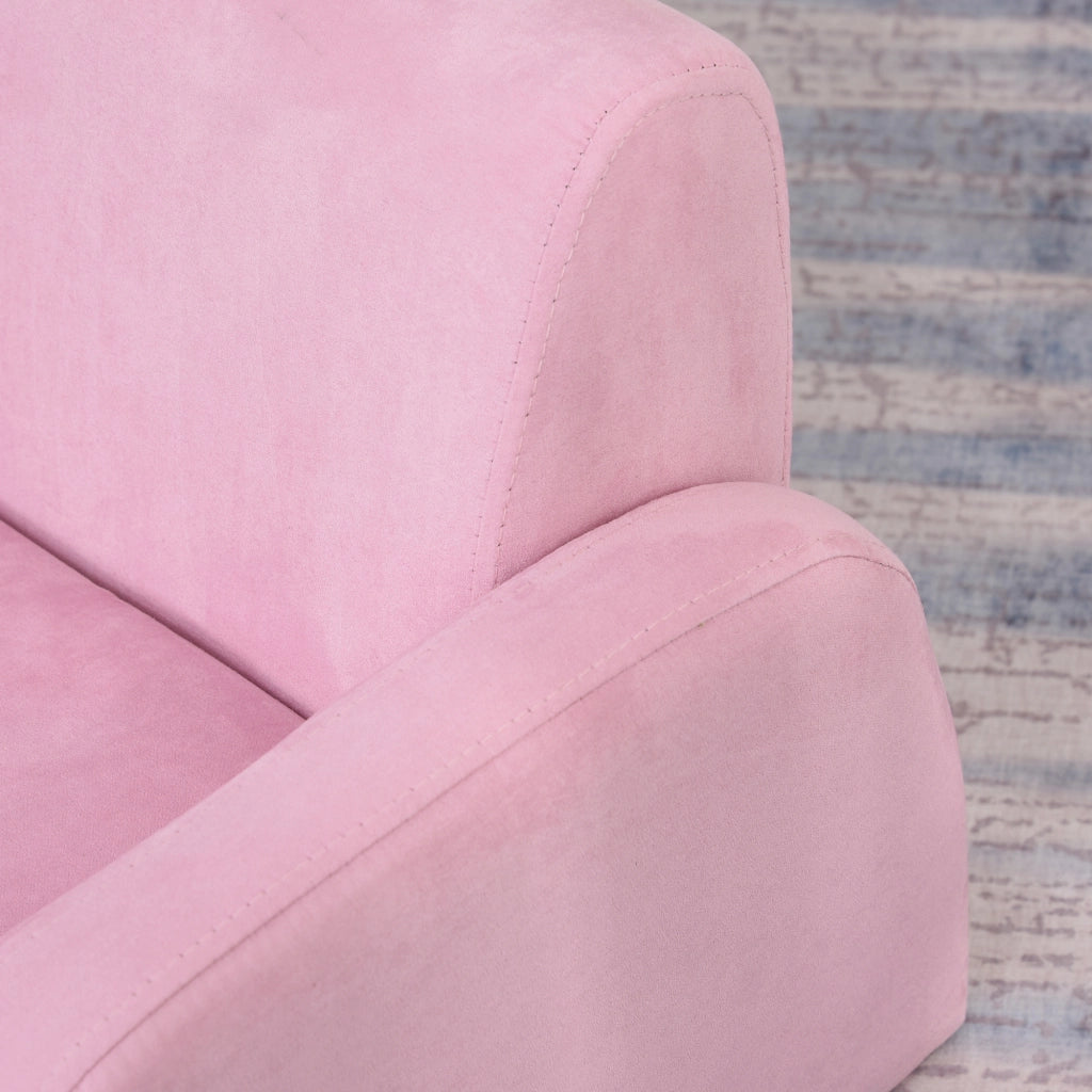 Sedia imbottita per bambini 2 in 1 con braccioli ¨C zephmum ¨C rosa 47x45x38 cm