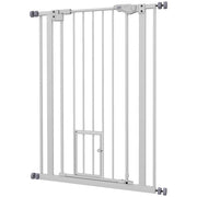Barriera di sicurezza per animali 104H cm con porta e chiusura automatica ¨C zephmum ¨C doppio blocco, senza foratura