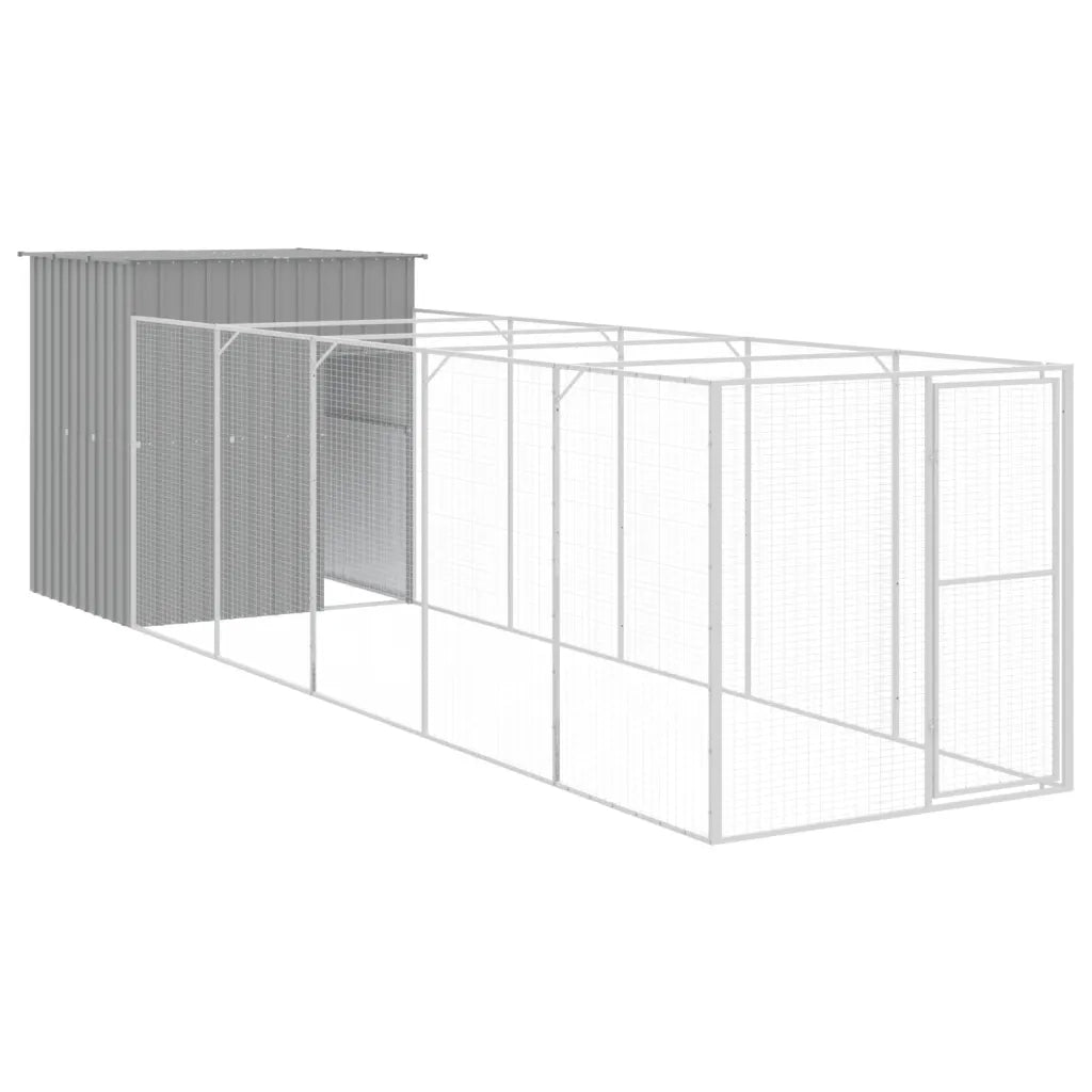 Casetta Cani Corsa Grigio Chiaro 165x659x181 cm Acciaio Zincatocod mxl 93933