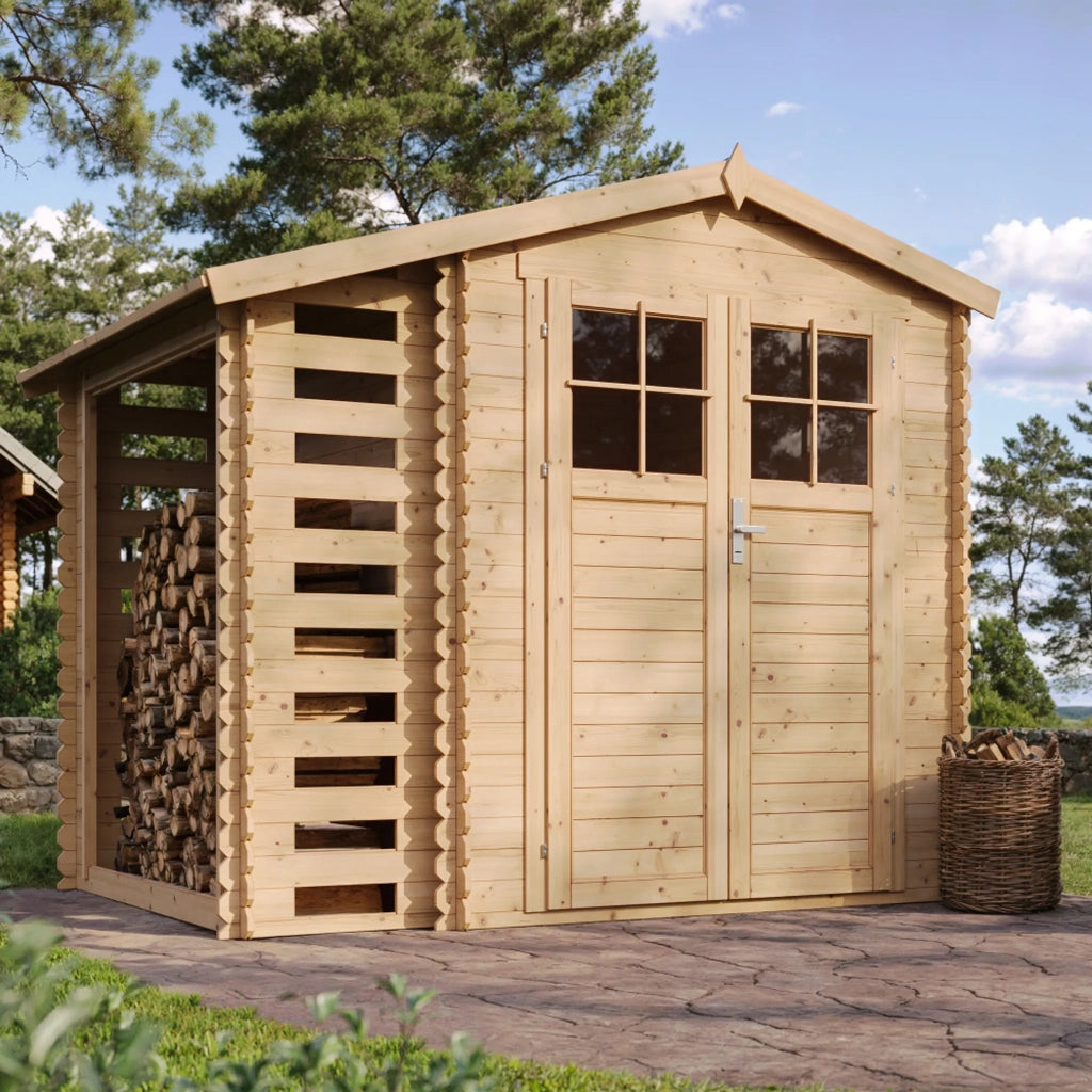 Casetta da Giardino in Legno con Legnaia -  3,53 m2 + 0,97 m2 - TIMBELA M386F+M386G