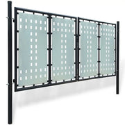 Cancello per Recinzione a una Porta Nero 300x125 cm 141692