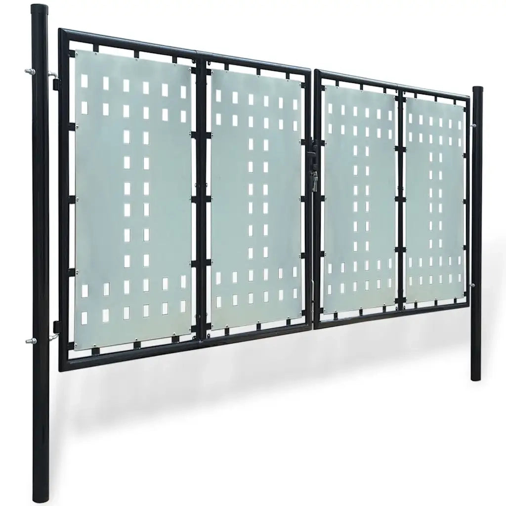 Cancello per Recinzione a una Porta Nero 300x125 cm 141692