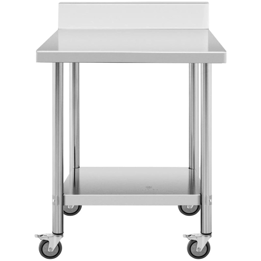 Tavolo da lavoro professionale da cucina Premium 60 x 80 cm 135 kg paraschizzi in acciaio inox 14_0010028