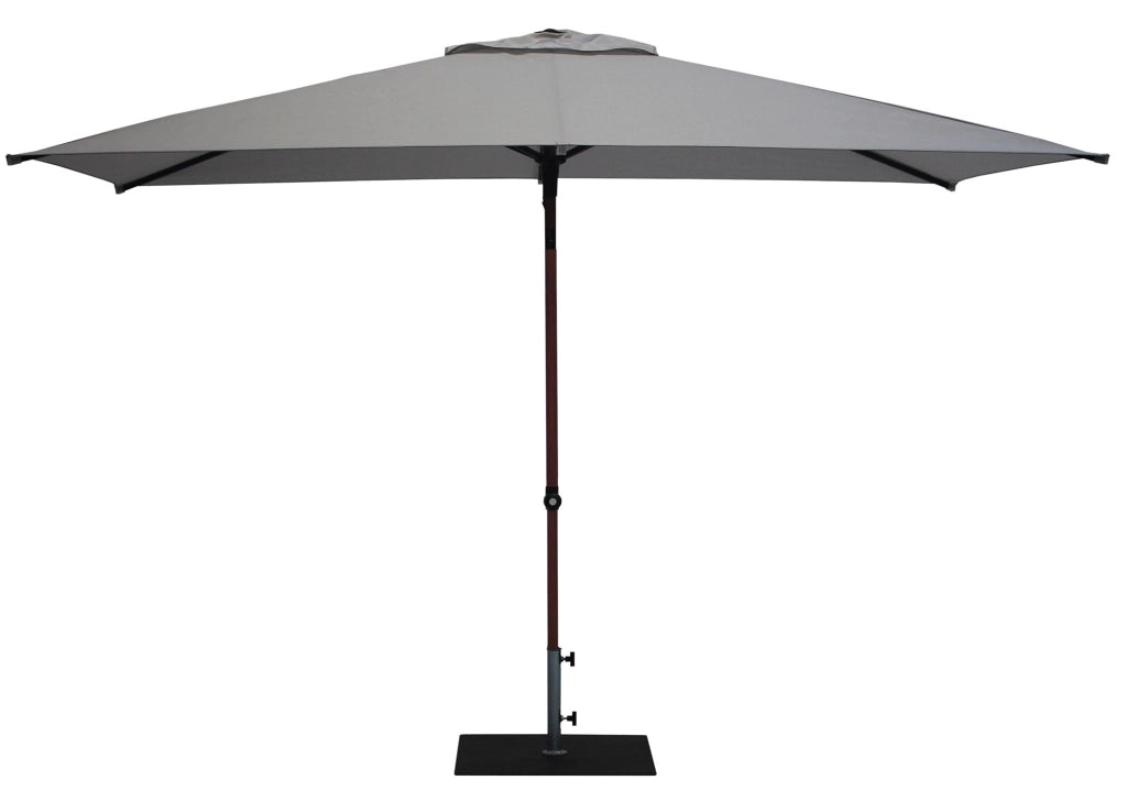 Ombrellone da Giardino 3x2 m Palo Ø38 mm in Alluminio Effetto Legno Tessuto Olefin Trend Wood Grigio