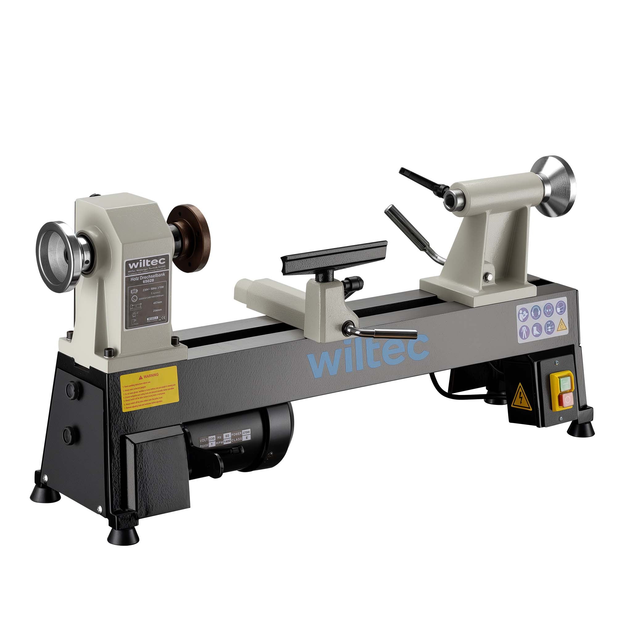 Tornio da banco per legno 370 watt, 600~2800 giri/min, Macchina da banco per tornitura