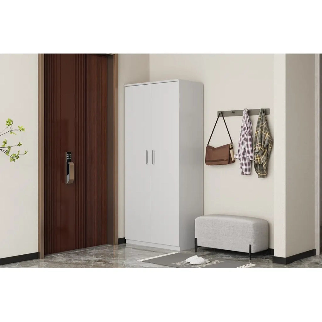 Mobile per scarpe XL TOM - 2 porte - Bianco lucido